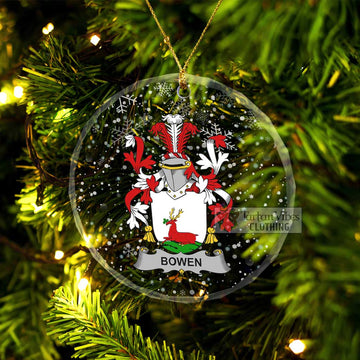 Bowen Irish Clan Christmas Glass Ornament with Coat of Arms