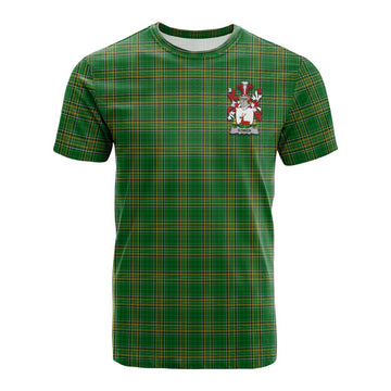 Bowen Irish Clan Tartan Cotton T-shirt with Coat of Arms