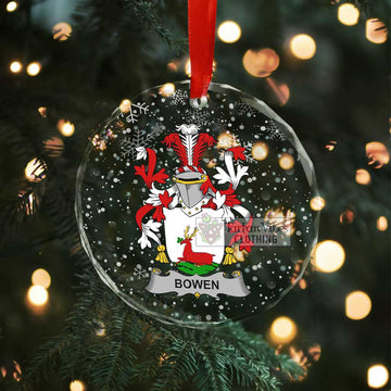 Bowen Irish Clan Christmas Glass Ornament with Coat of Arms