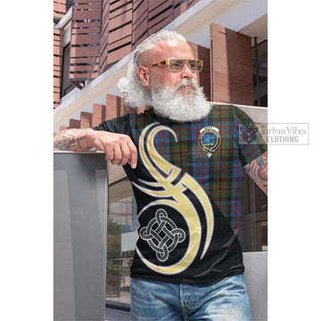 Bowie Tartan Cotton T-shirt with Family Crest and Celtic Symbol Style Men's Shirt - Tartan Vibes Clothing