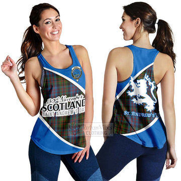 Bowie Family Crest Tartan Women's Racerback Tanks Celebrate Saint Andrew's Day in Style 4XL - Tartan Vibes Clothing