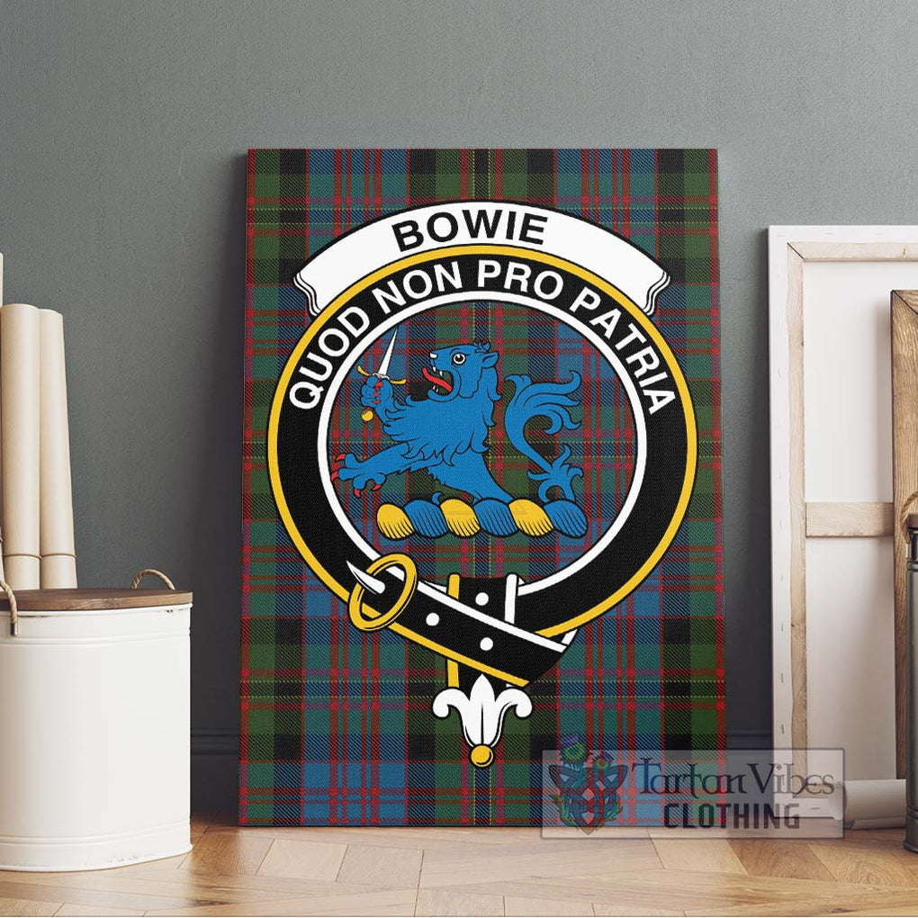 Bowie Tartan Canvas Print Wall Art with Family Crest Without Frame - Tartan Vibes Clothing