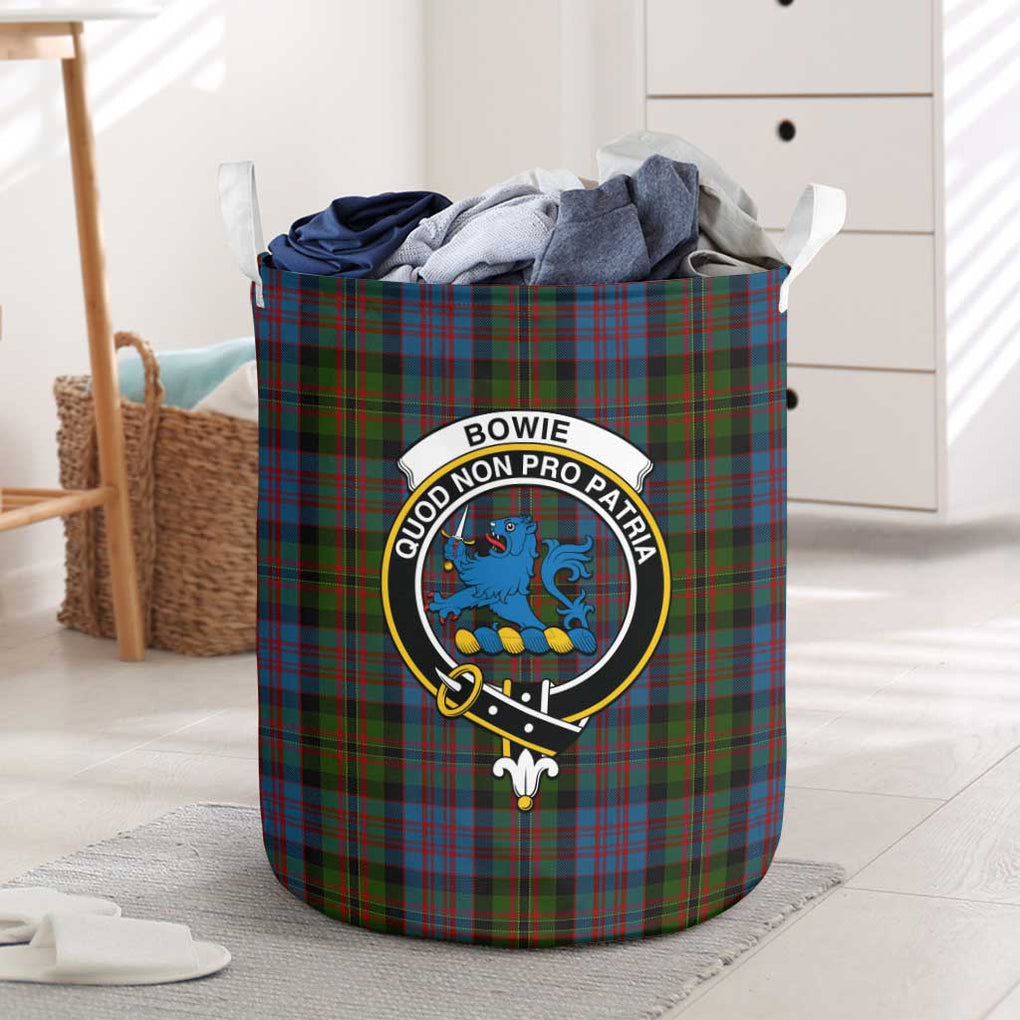 Bowie Tartan Laundry Basket with Family Crest One Size - Tartanvibesclothing Shop