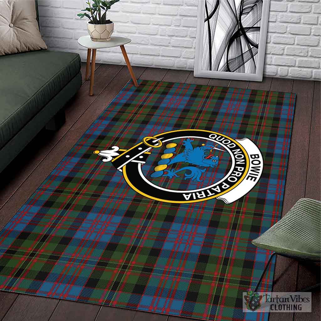 Tartan Vibes Clothing Bowie Tartan Area Rug with Family Crest