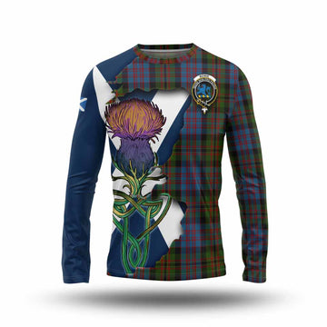 Bowie Tartan Family Crest Long Sleeve T-Shirt Scottish Thistle Celtic Inspired Unisex - Tartan Vibes Clothing