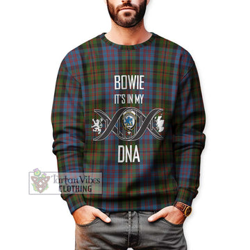 Bowie Tartan Sweatshirt with Family Crest DNA In Me Style Unisex - Tartan Vibes Clothing