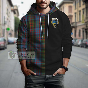Bowie Tartan Hoodie with Family Crest and Half Of Me Style Zip Hoodie - Tartan Vibes Clothing