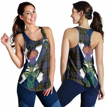 Bowie Tartan Family Crest Women's Racerback Tanks Scottish Thistle Celtic Inspired 4XL - Tartan Vibes Clothing