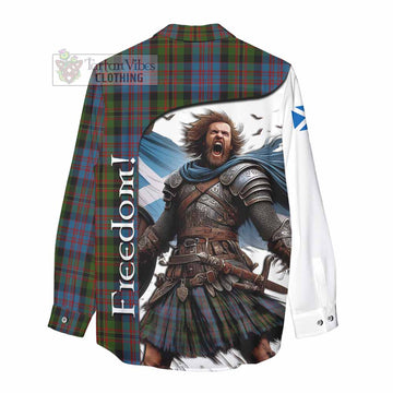 Bowie Crest Tartan Women's Casual Shirt Inspired by the Freedom of Scottish Warrior - Tartan Vibes Clothing
