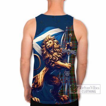 Bowie Tartan Family Crest Men's Tank Top with Scottish Majestic Lion - Tartan Vibes Clothing