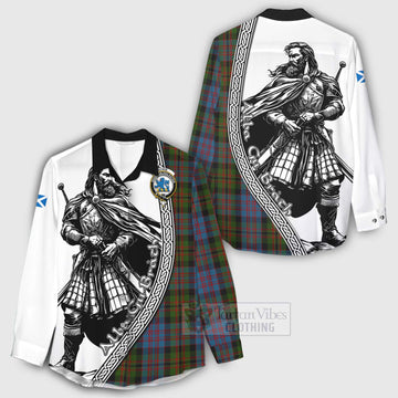 Bowie Tartan Clan Crest Women's Casual Shirt with Highlander Warrior Celtic Style - Tartan Vibes Clothing
