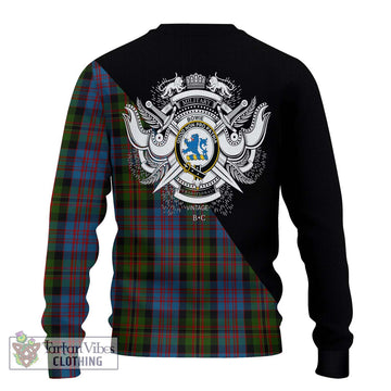 Bowie Tartan Ugly Sweater with Family Crest and Military Logo Style - Tartan Vibes Clothing