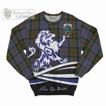Bowie Tartan Sweatshirt with Alba Gu Brath Regal Lion Emblem - Tartan Vibes Clothing