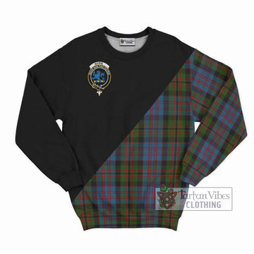 Bowie Tartan Sweatshirt with Family Crest and Military Logo Style - Tartan Vibes Clothing