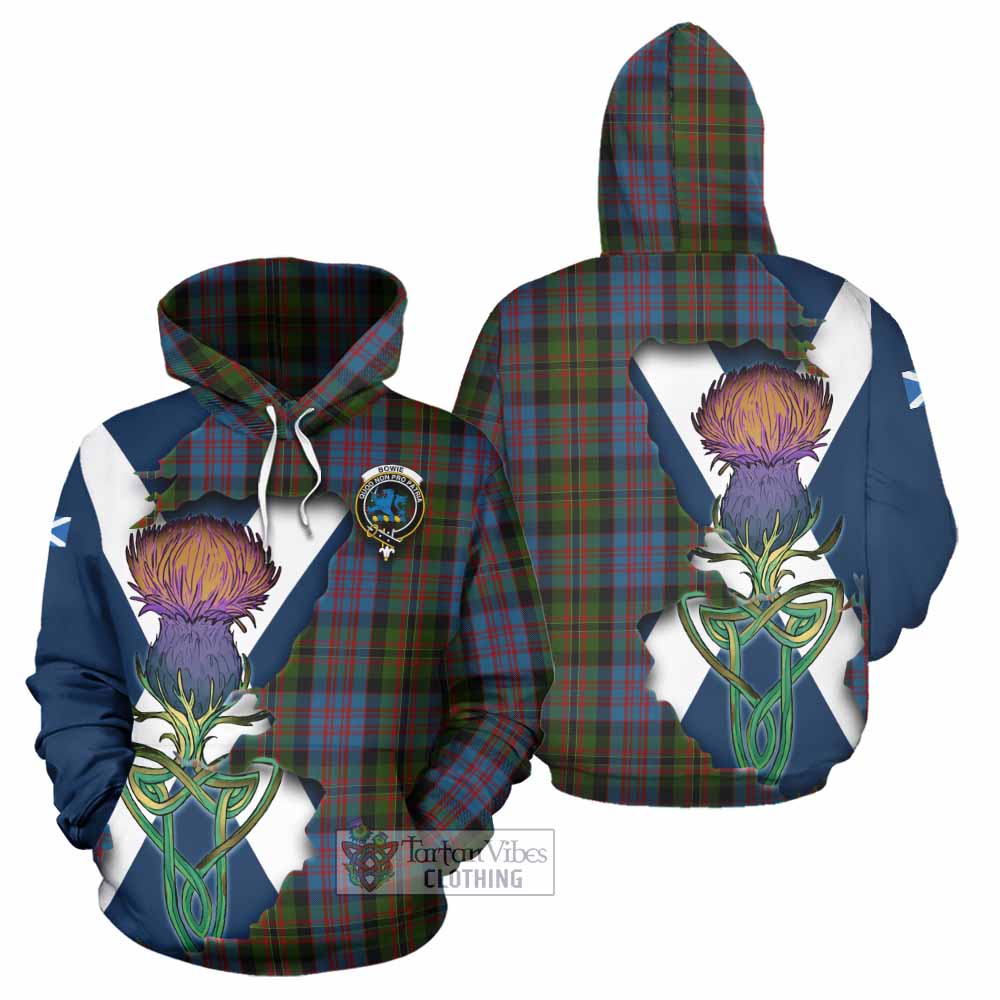Bowie Tartan Family Crest Hoodie Scottish Thistle Celtic Inspired - Tartan Vibes Clothing