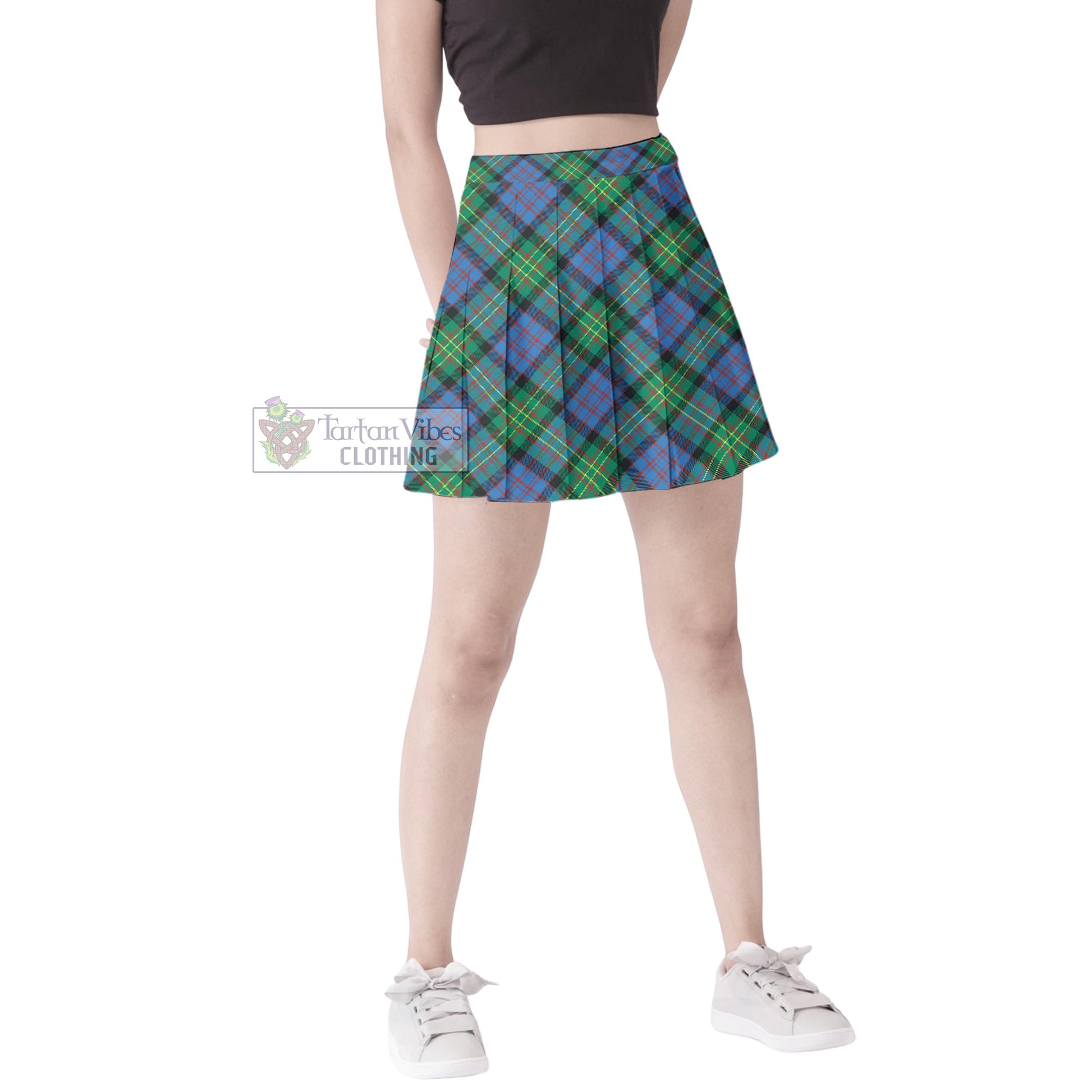 Tartan Vibes Clothing Bowie Ancient Tartan Women's Plated Mini Skirt