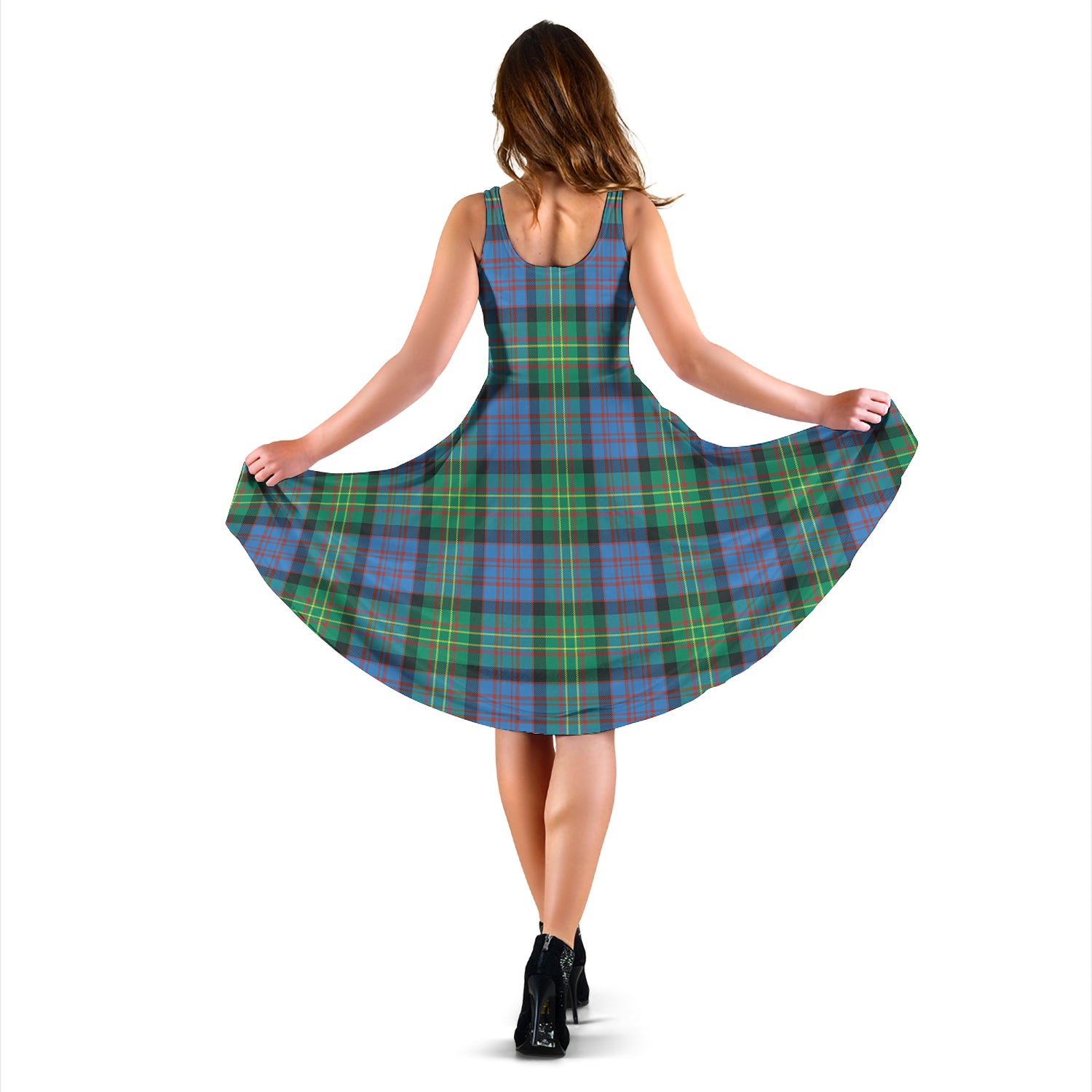 Bowie Ancient Tartan Sleeveless Midi Womens Dress - Tartanvibesclothing