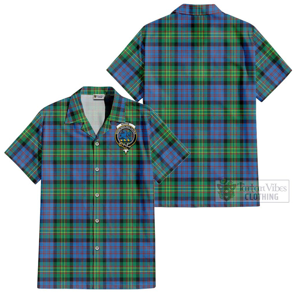 Bowie Ancient Tartan Cotton Hawaiian Shirt with Family Crest Kid - Tartan Vibes Clothing