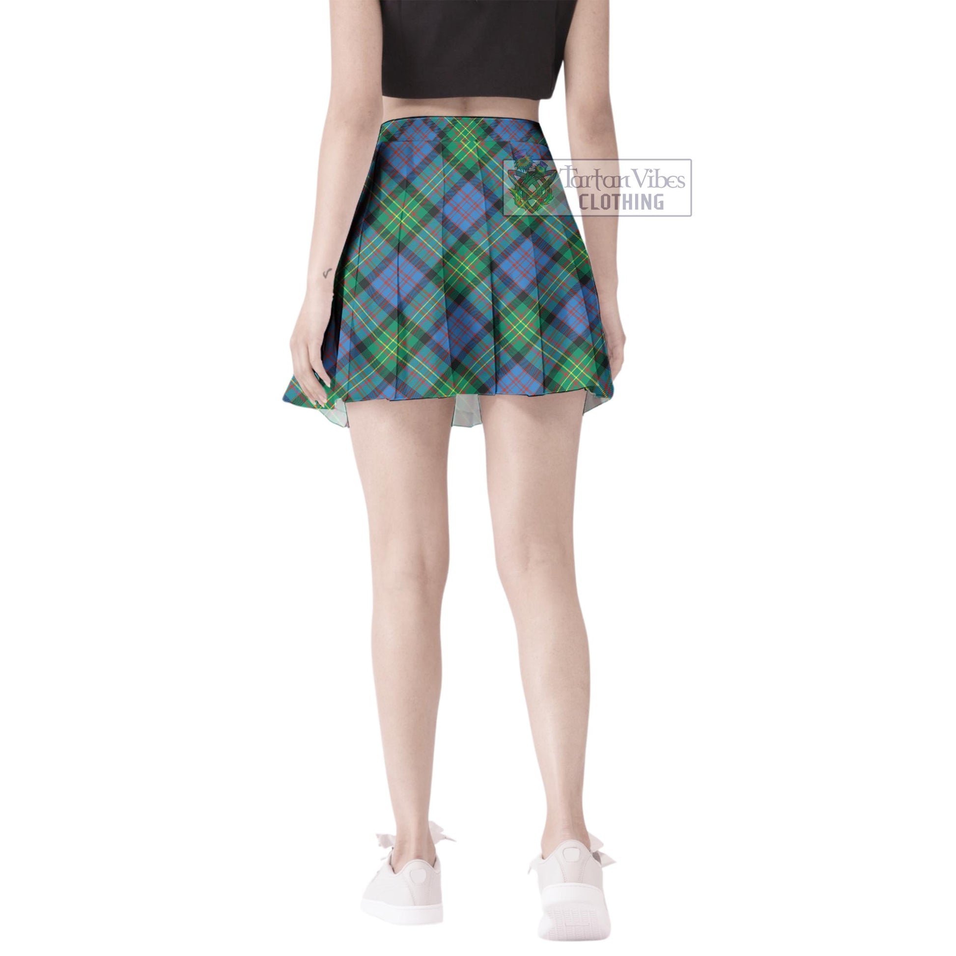 Tartan Vibes Clothing Bowie Ancient Tartan Women's Plated Mini Skirt