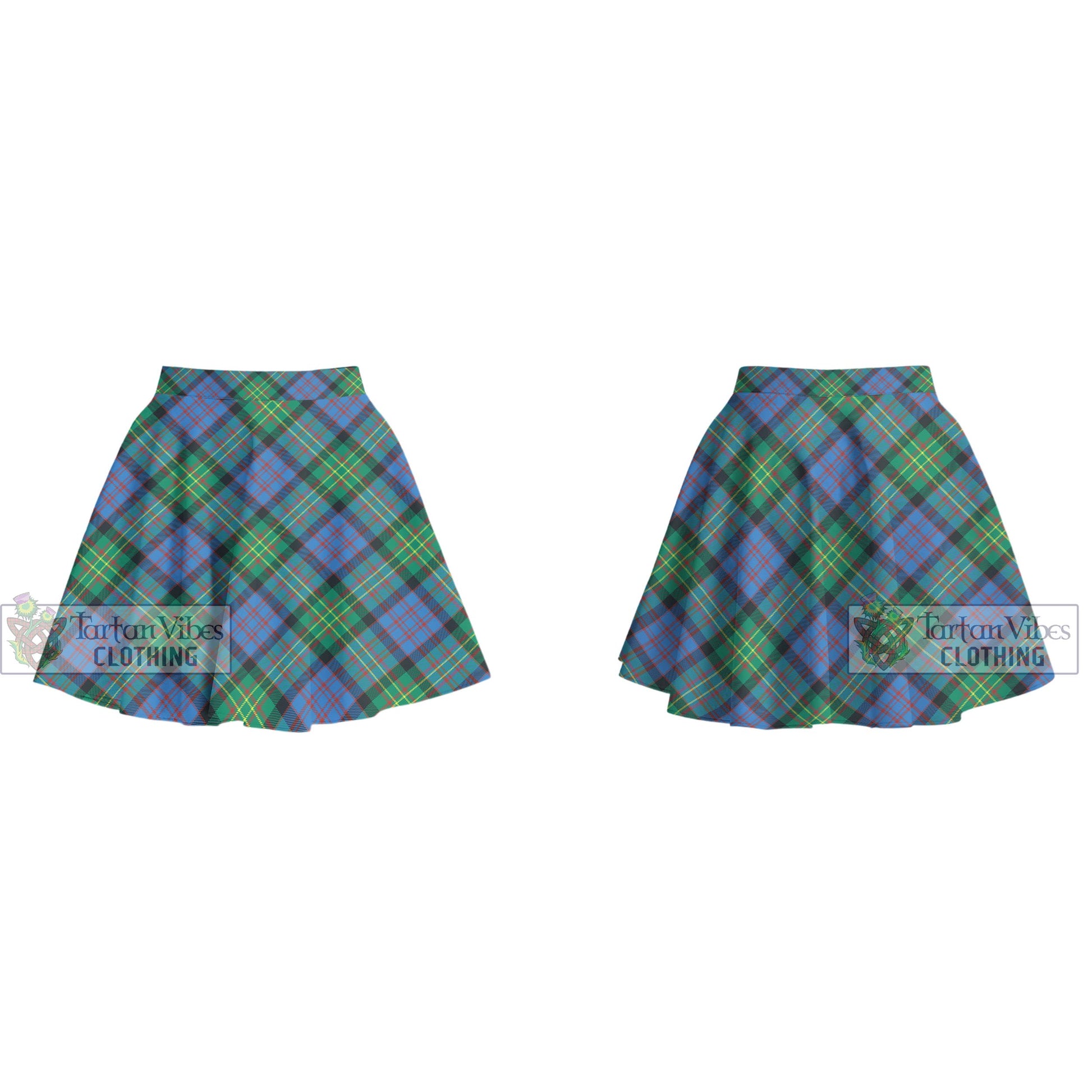 Tartan Vibes Clothing Bowie Ancient Tartan Women's Plated Mini Skirt