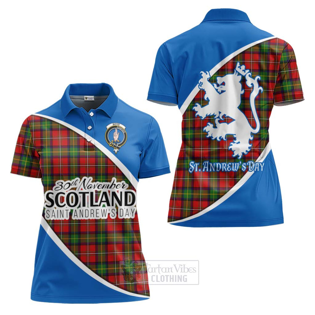 Tartan Vibes Clothing Boyd Family Crest Tartan Women's Polo Shirt Celebrate Saint Andrew's Day in Style