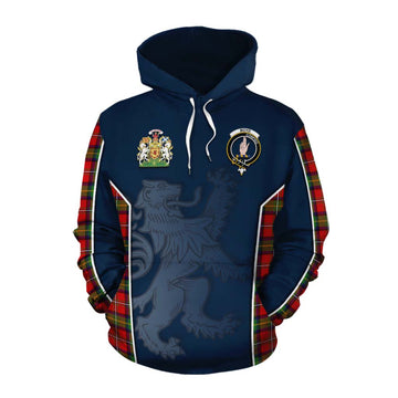 Boyd Tartan Cotton Hoodie with Family Crest and Lion Rampant Vibes Sport Style