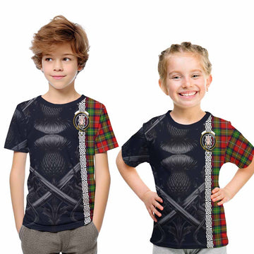 Boyd Tartan Kid T-Shirt with Family Crest Cross Sword Thistle Celtic Vibes