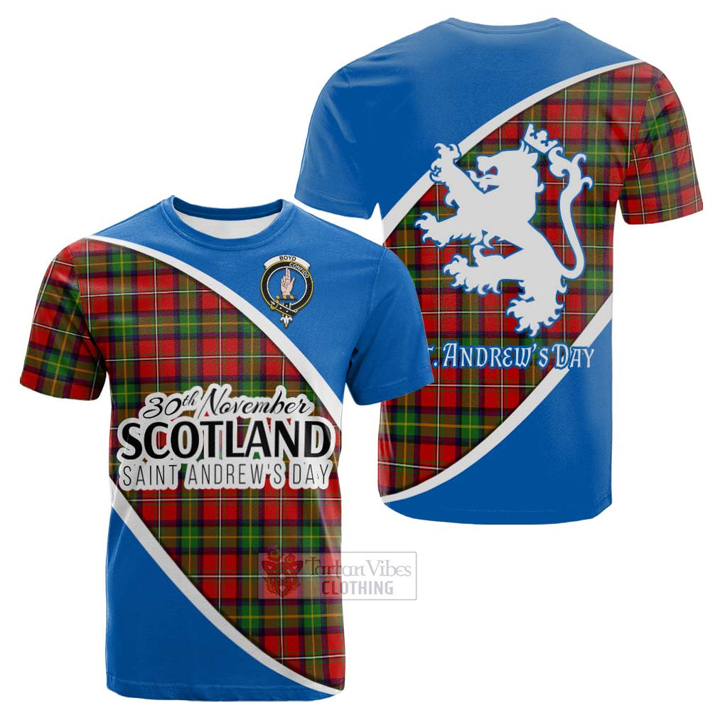 Tartan Vibes Clothing Boyd Family Crest Tartan Cotton T-shirt Celebrate Saint Andrew's Day in Style