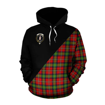 Boyd Tartan Cotton Hoodie with Family Crest and Military Logo Style