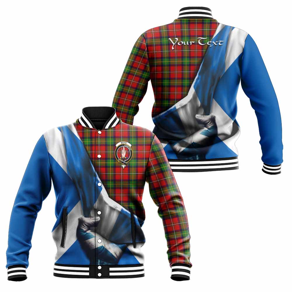 Tartan Vibes Clothing Boyd Tartan Baseball Jacket with Family Crest Scotland Patriotic Style