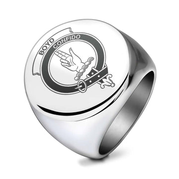 Boyd Clan Crest Engraved Ring