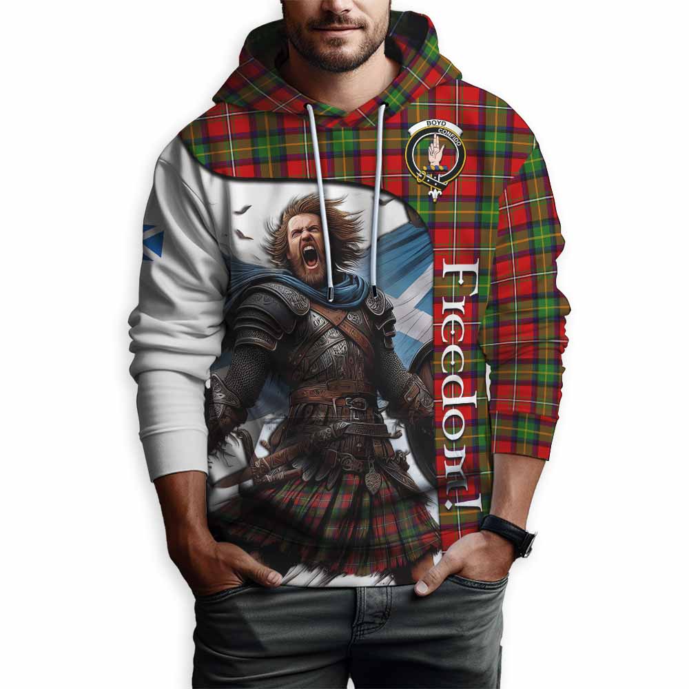 Tartan Vibes Clothing Boyd Crest Tartan Hoodie Inspired by the Freedom of Scottish Warrior