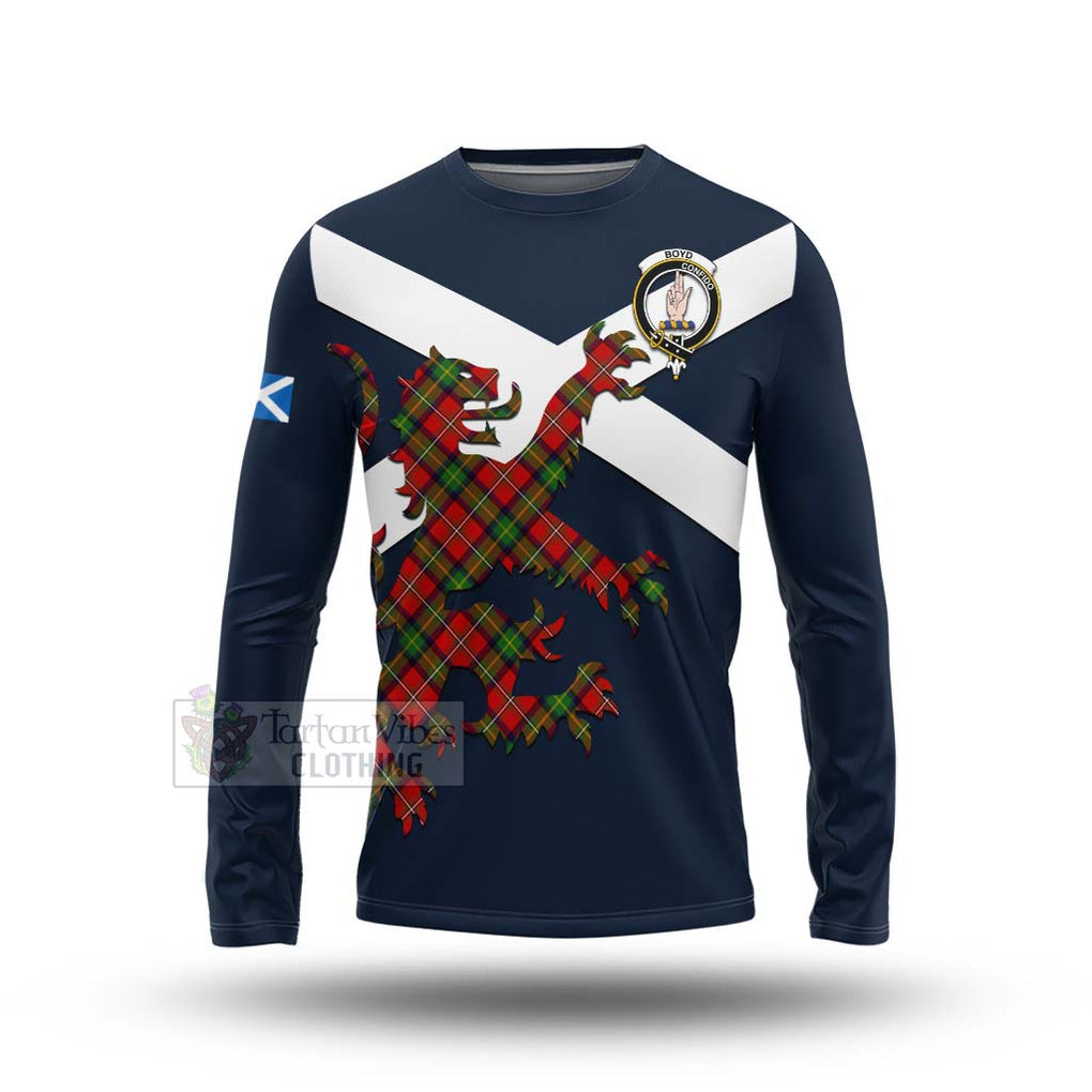 Tartan Vibes Clothing Boyd Tartan Lion Rampant Long Sleeve T-Shirt – Proudly Display Your Heritage with Alba Gu Brath and Clan Name