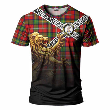 Boyd Crest Tartan T-Shirt with Golden Lion Emblem Celtic Style Kid's Shirt - Tartan Vibes Clothing