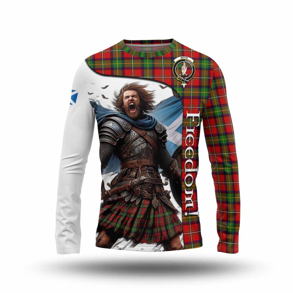 Tartan Vibes Clothing Boyd Crest Tartan Long Sleeve T-Shirt Inspired by the Freedom of Scottish Warrior