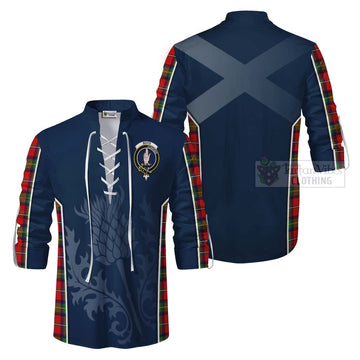 Boyd Tartan Ghillie Kilt Shirt with Family Crest and Scottish Thistle Vibes Sport Style