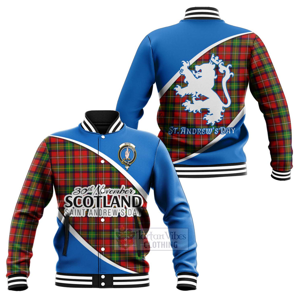 Tartan Vibes Clothing Boyd Family Crest Tartan Baseball Jacket Celebrate Saint Andrew's Day in Style