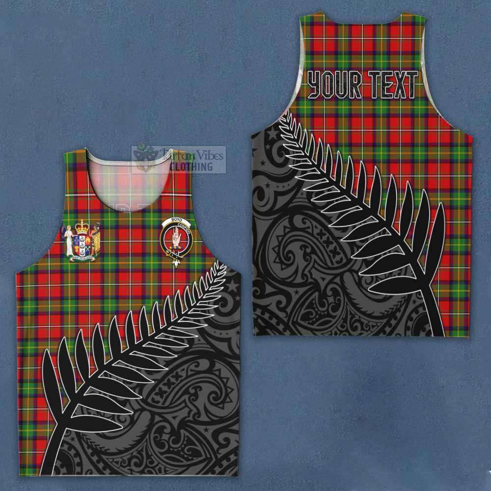 Tartan Vibes Clothing Boyd Crest Tartan Men's Tank Top with New Zealand Silver Fern Half Style