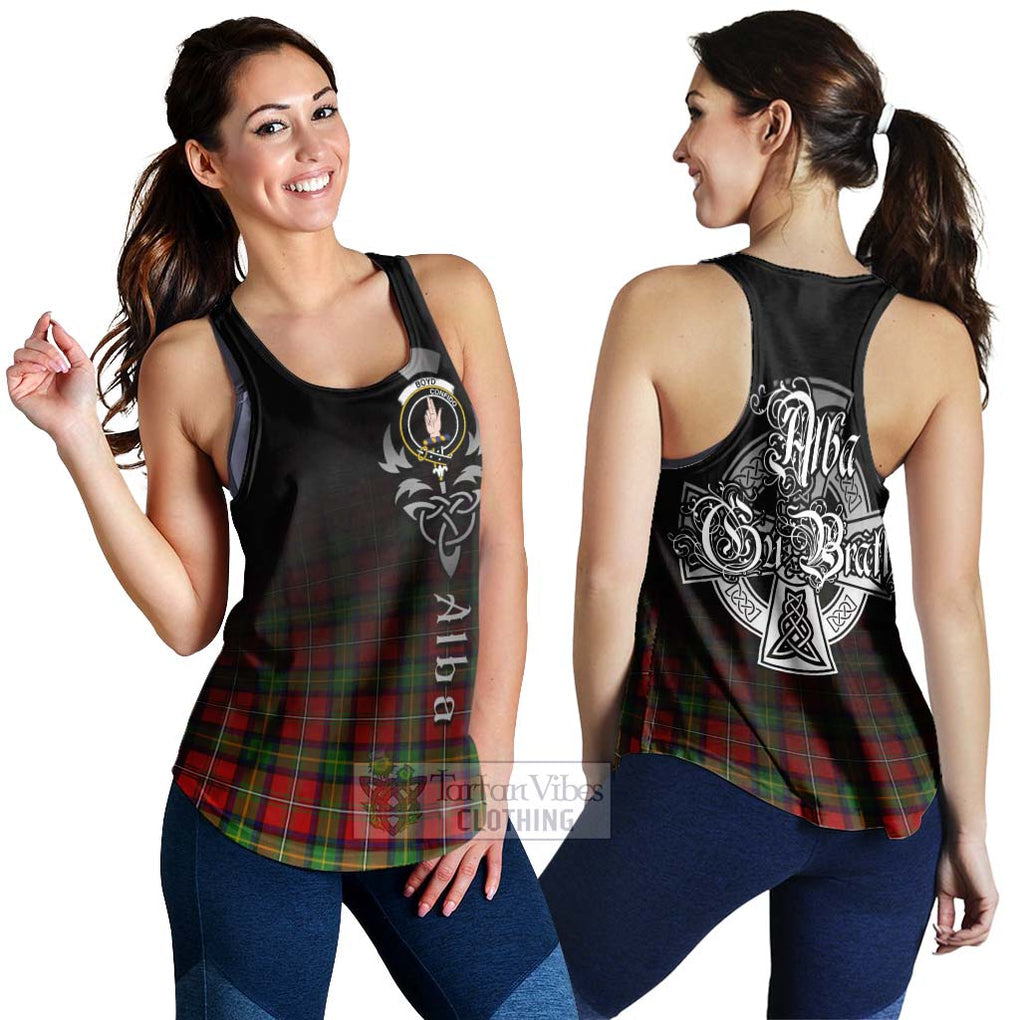 Tartan Vibes Clothing Boyd Tartan Women's Racerback Tanks Featuring Alba Gu Brath Family Crest Celtic Inspired