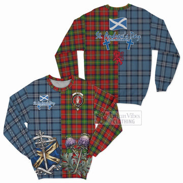 Boyd Tartan Sweatshirt Happy St. Andrew's Day Half Tartan Style