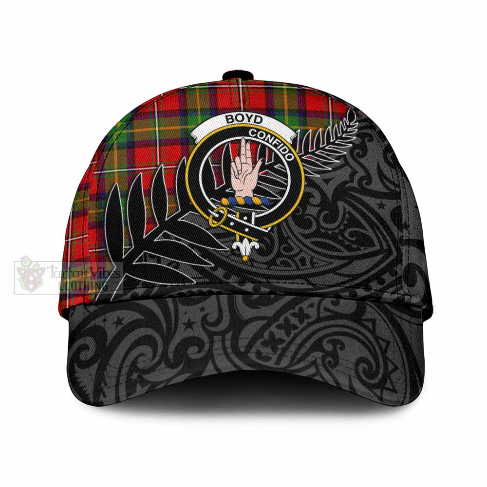 Tartan Vibes Clothing Boyd Tartan Classic Cap with New Zealand Silver Fern Half Style