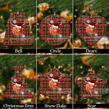 Boyd Clan Tartan Ornament with Christmas Twinkle Highland Cattle