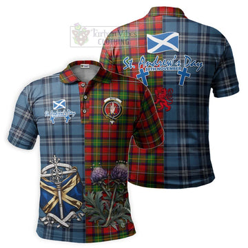 Boyd Tartan Polo Shirt Happy St. Andrew's Day Half Tartan Style