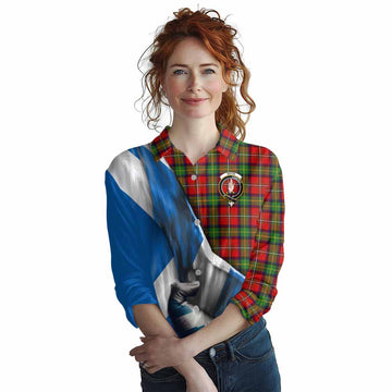 Boyd Tartan Women's Casual Shirt with Family Crest Scotland Patriotic Style