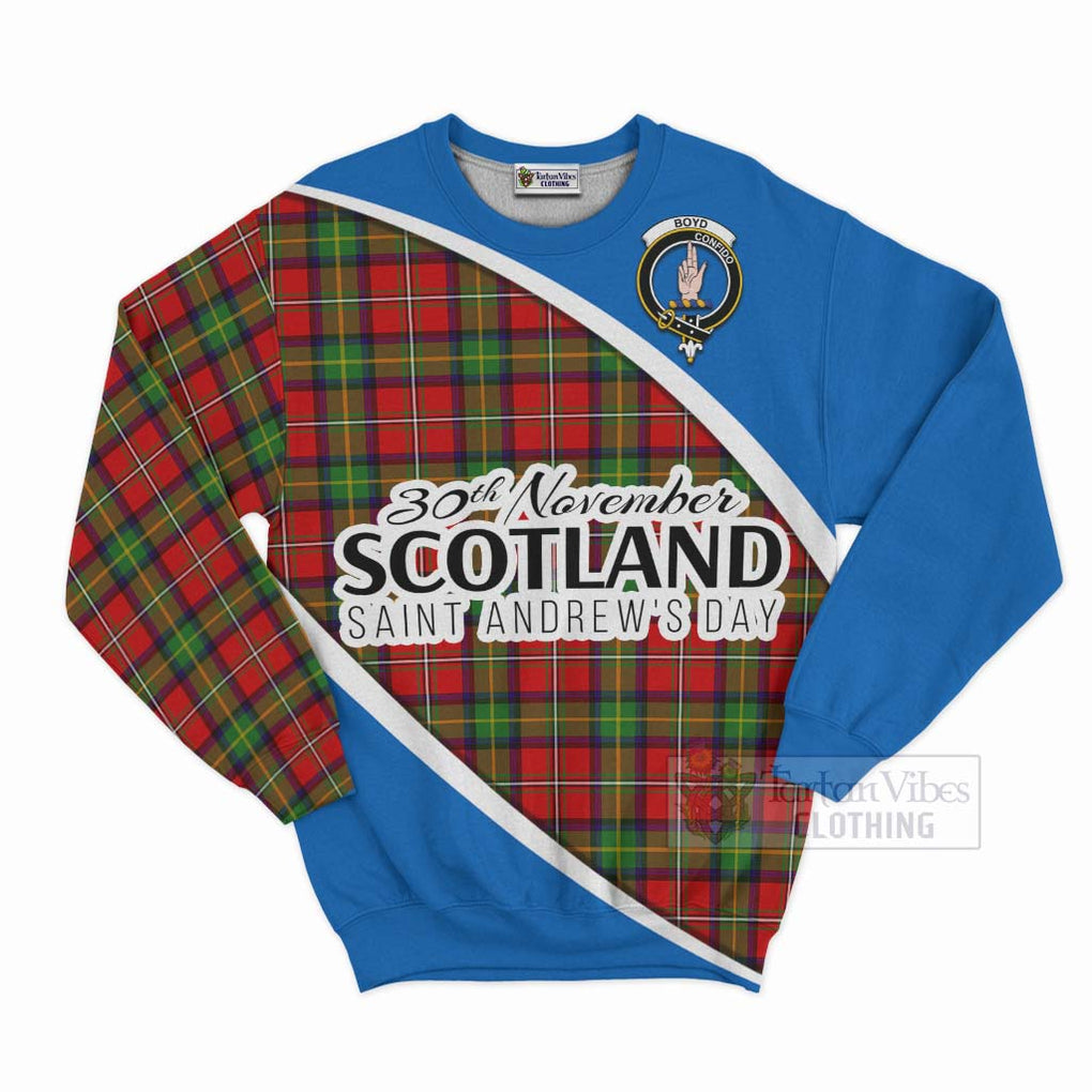 Tartan Vibes Clothing Boyd Family Crest Tartan Sweatshirt Celebrate Saint Andrew's Day in Style