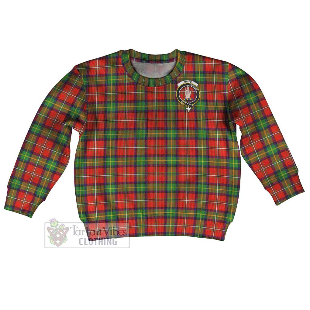 Tartan Vibes Clothing Boyd Tartan Kid Ugly Sweater with Family Crest