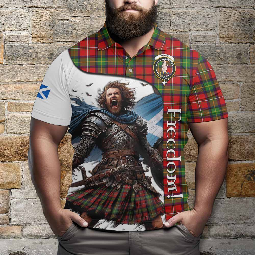 Tartan Vibes Clothing Boyd Crest Tartan Polo Shirt Inspired by the Freedom of Scottish Warrior