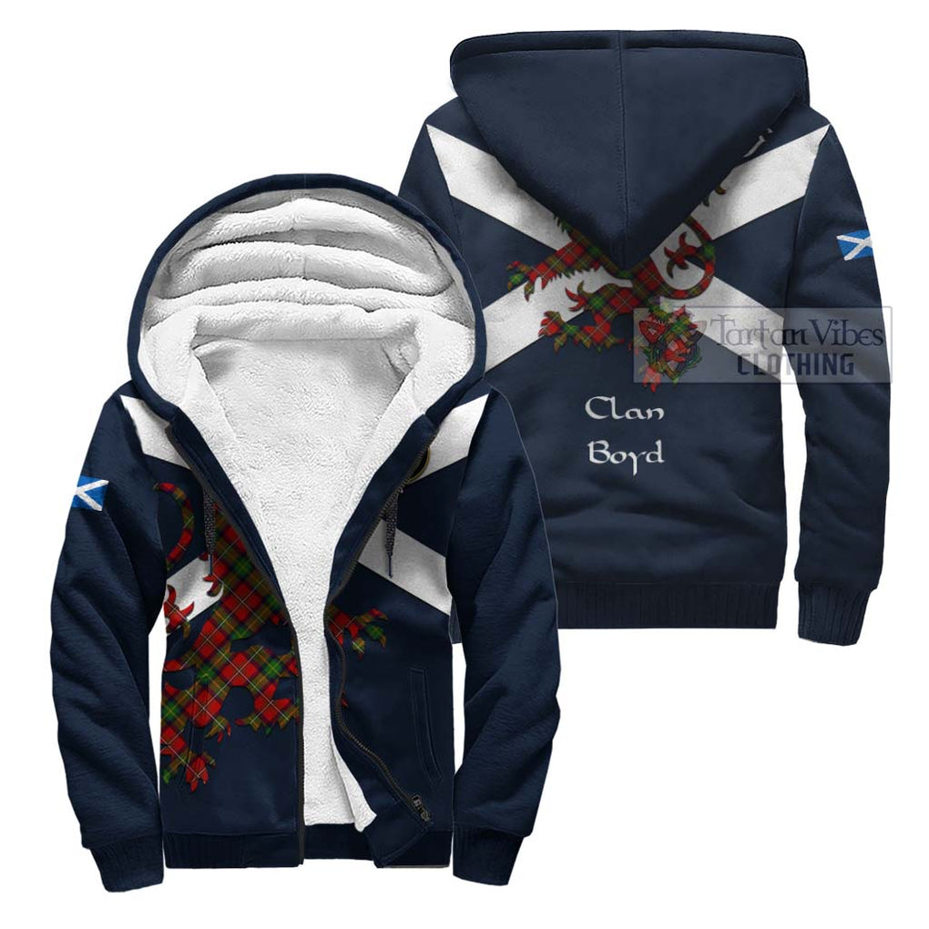 Tartan Vibes Clothing Boyd Tartan Lion Rampant Sherpa Hoodie – Proudly Display Your Heritage with Alba Gu Brath and Clan Name