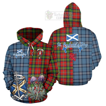 Boyd Tartan Hoodie Happy St. Andrew's Day Half Tartan Style