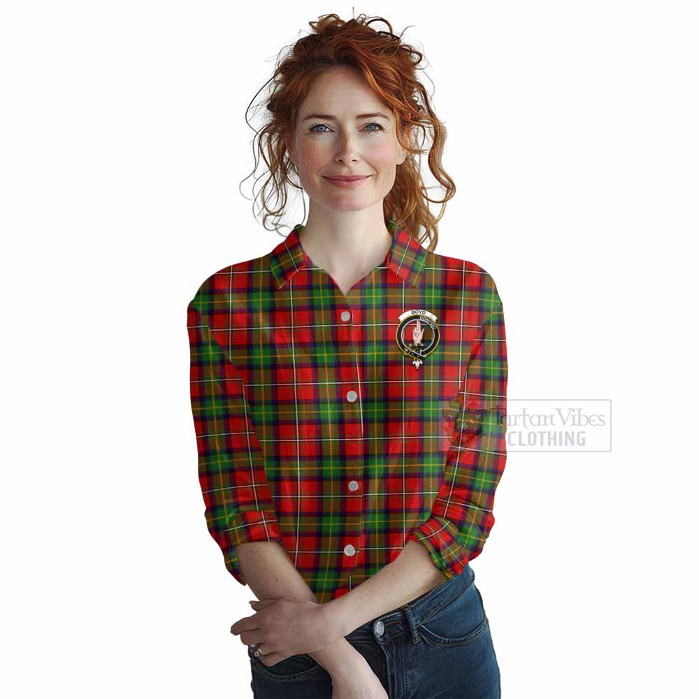 Tartan Vibes Clothing Boyd Tartan Women's Casual Shirt with Family Crest DNA In Me Style